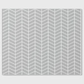 Zickzack Wrapping Paper - White on Grey |XL| Geschenkpapier (Flach)