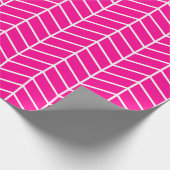 Zickzack Wrapping Paper - White on Hot Pink |XL| Geschenkpapier (Ecke)