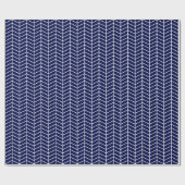 Zickzack Wrapping Paper - White on Navy Blue Geschenkpapier (Flach)