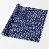 Zickzack Wrapping Paper - White on Navy Blue Geschenkpapier (Ungerollt)