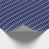 Zickzack Wrapping Paper - White on Navy Blue Geschenkpapier (Ecke)
