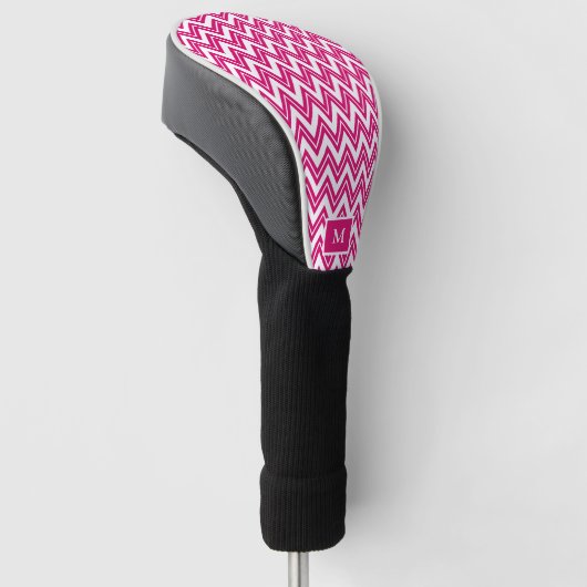 Zickzack Zackenbild in Rosa und Weiß Golf Headcover (angewinkelt)