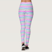 Zickzack Zag-Muster in Rosa, Blau und Grau Leggings (Rückseite)