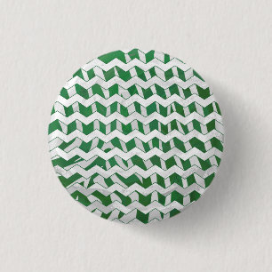 Zickzack Zebra-Grün und Weiß Button