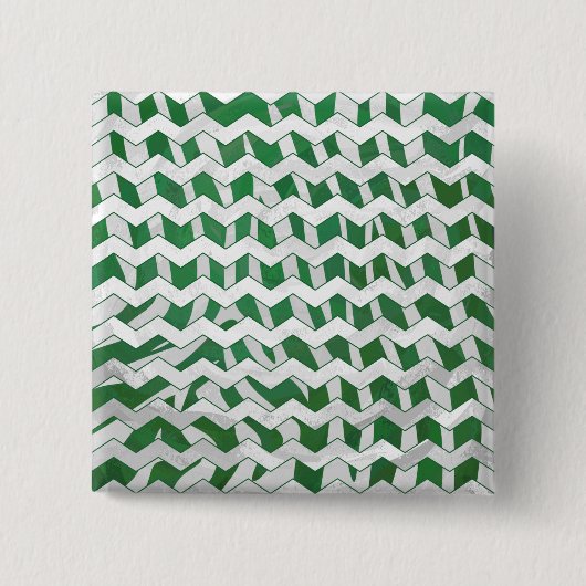 Zickzack Zebra-Grün und Weiß Button (Vorderseite)
