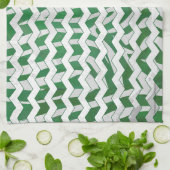 Zickzack Zebra-Grün und Weiß Handtuch (Gefaltet)