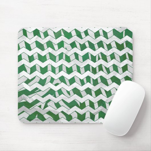 Zickzack Zebra-Grün und Weiß Mousepad (Mit Mouse)