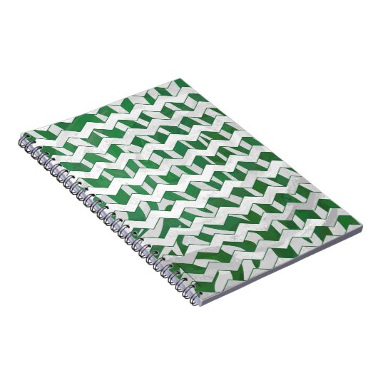 Zickzack Zebra-Grün und Weiß Notizblock (Rechte Seite)