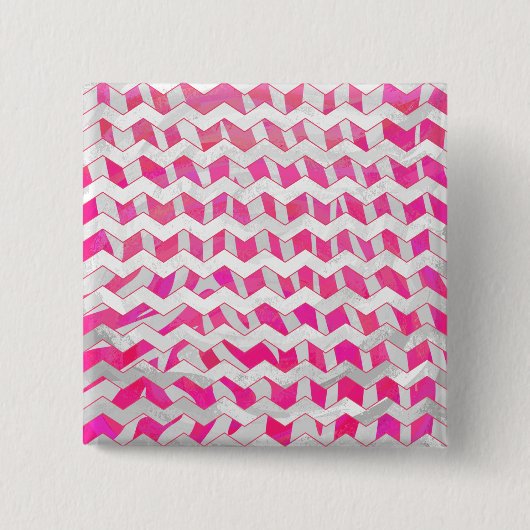 Zickzack Zebra in Pink und Weiß Button (Vorderseite)