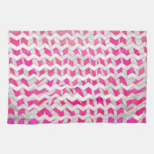 Zickzack Zebra in Pink und Weiß Handtuch (Horizontal)