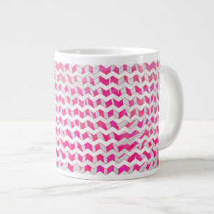 Zickzack Zebra in Pink und Weiß Jumbo-Tasse