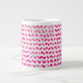 Zickzack Zebra in Pink und Weiß Jumbo-Tasse (Vorderseite)
