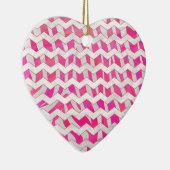Zickzack Zebra in Pink und Weiß Keramikornament (Rechts)