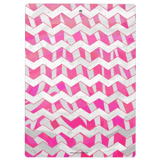 Zickzack Zebra in Pink und Weiß Klemmbrett (Rückseite)