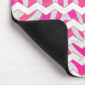 Zickzack Zebra in Pink und Weiß Mousepad (Ecke)