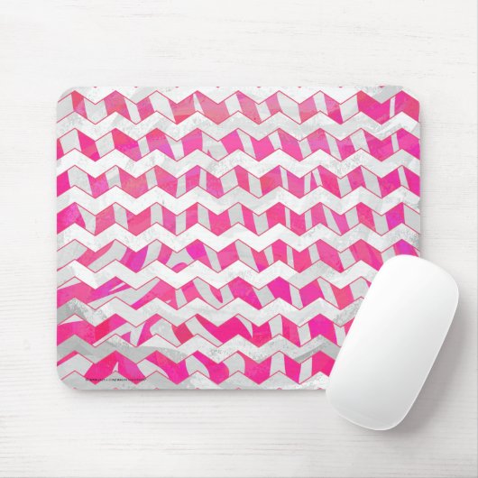 Zickzack Zebra in Pink und Weiß Mousepad (Mit Mouse)