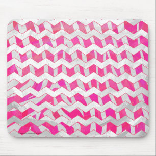 Zickzack Zebra in Pink und Weiß Mousepad