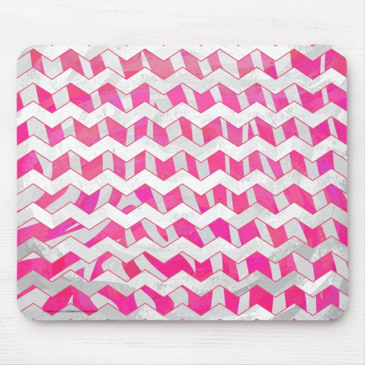 Zickzack Zebra in Pink und Weiß Mousepad (Vorne)