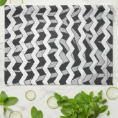 Zickzack Zebra-Muster in Schwarz und Grau Handtuch (Gefaltet)