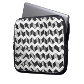Zickzack Zebra-Muster in Schwarz und Grau Laptopschutzhülle (Vorderseite Links)