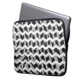 Zickzack Zebra-Muster in Schwarz und Grau Laptopschutzhülle (Vorderseite Links)