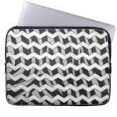 Zickzack Zebra-Muster in Schwarz und Grau Laptopschutzhülle (Vorderseite)