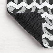 Zickzack Zebra-Muster in Schwarz und Grau Mousepad (Ecke)