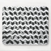 Zickzack Zebra-Muster in Schwarz und Grau Mousepad (Vorne)
