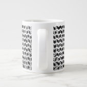 Zickzack Zebra Schwarz und Grau Jumbo-Tasse (Rückseite)