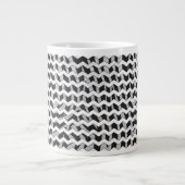 Zickzack Zebra Schwarz und Grau Jumbo-Tasse (Vorderseite)