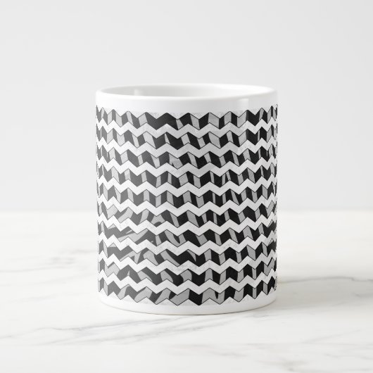 Zickzack Zebra Schwarz und Grau Jumbo-Tasse (Vorderseite)