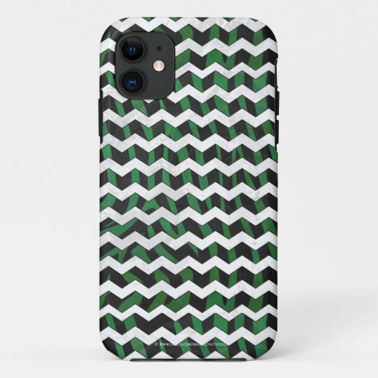 Zickzack Zebra-Schwarz- und Gründrucke Case-Mate iPhone Hülle (Rückseite)