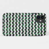 Zickzack Zebra-Schwarz- und Gründrucke Case-Mate iPhone Hülle (Rückseite (Horizontal))