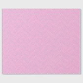Zickzack Zeilenumbruch - Hot Pink auf White XL Geschenkpapier (Flach)