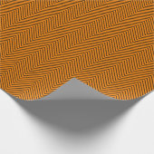 Zickzack Zeilenumbruch Papier - schwarz auf orange Geschenkpapier (Ecke)