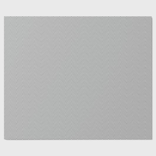 Zickzack Zeilenumbrüche - Schwarzweiß Geschenkpapier (Flach)