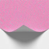 Zickzack Zeilenumbrüche - Weißes Papier in Rosa Geschenkpapier (Ecke)