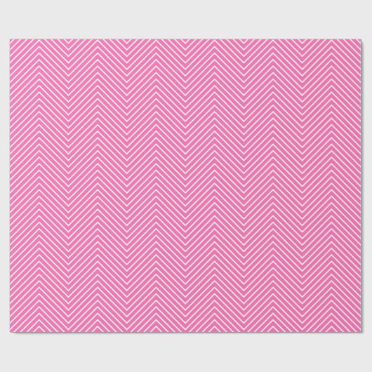 Zickzack Zeilenumbrüche - Weißes Papier in Rosa |X Geschenkpapier (Flach)
