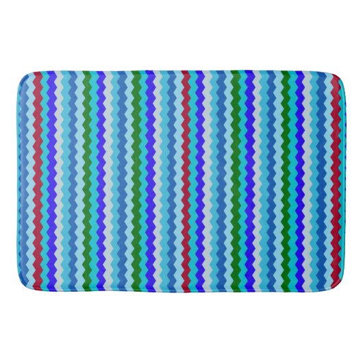 Zickzack Zick Zag Pattern Sea Glass Bath Mat Badematte (Vorderseite)