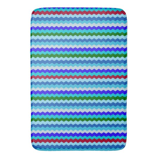Zickzack Zick Zag Pattern Sea Glass Bath Mat Badematte (Vorderseite Vertikal)
