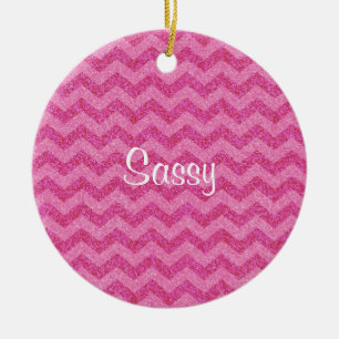 Zickzack Zickzack-Glitzern des rosa Glitters Keramik Ornament