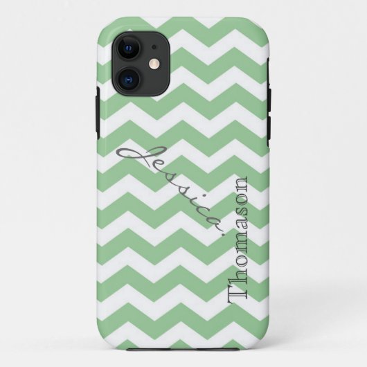 Zickzack Zickzack-Muster in trendy limigrün Case-Mate iPhone Hülle (Rückseite)