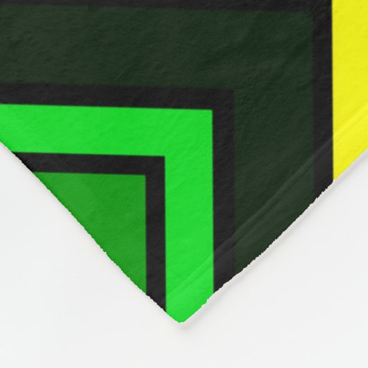 Zickzack Zickzack-Zacken in Grün, Schwarz und Gelb Fleecedecke (Ecke)
