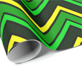 Zickzack Zickzack-Zacken in Grün, Schwarz und Gelb Geschenkpapier (Rolleneckpunkt)