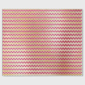 Zickzack Zig Zag Gold Metallic Bright Candy Pink Geschenkpapier (Flach)