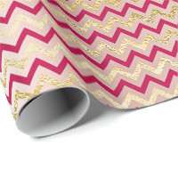 Zickzack Zig Zag Gold Metallic Bright Candy Pink