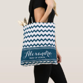 Zickzack Zig Zag Hochzeitsfeier Tasche (Marine) (Von Nahem)