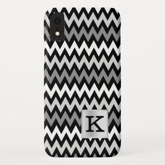 Zickzack Zig-Zag-Monogramm mit Farbwahl Case-Mate iPhone Hülle (Rückseite)