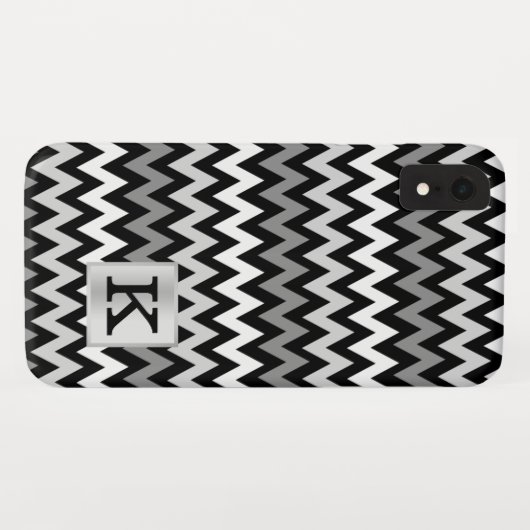 Zickzack Zig-Zag-Monogramm mit Farbwahl Case-Mate iPhone Hülle (Rückseite (Horizontal))