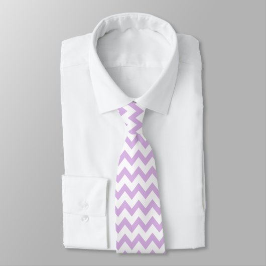 Zickzack Zig Zag Muster Chic Lilac White Scandi Krawatte (Gebunden)